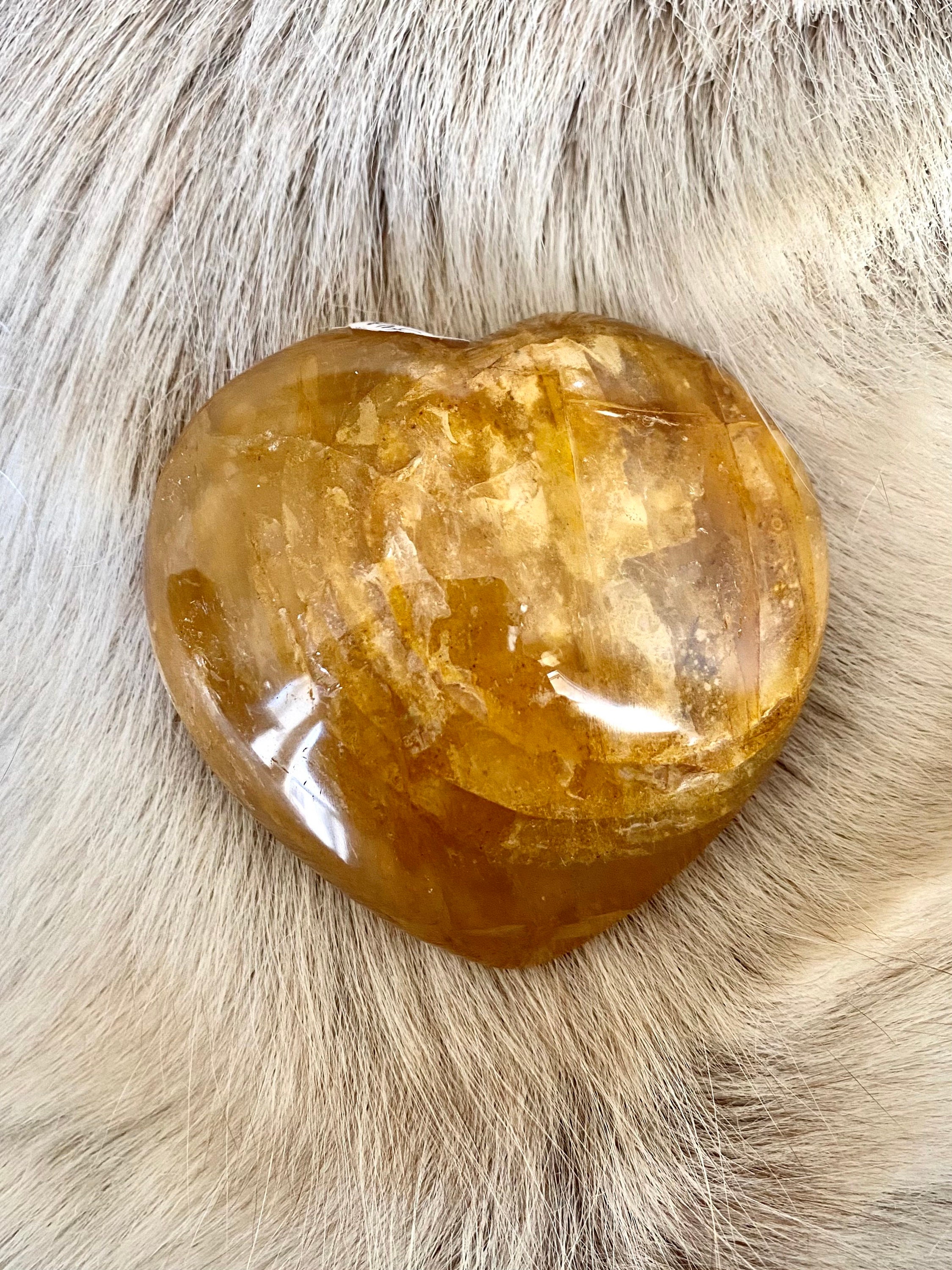 Coeur en Quartz Hematoïde Jaune
