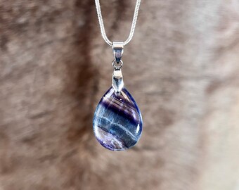 Rainbow fluorite pendant