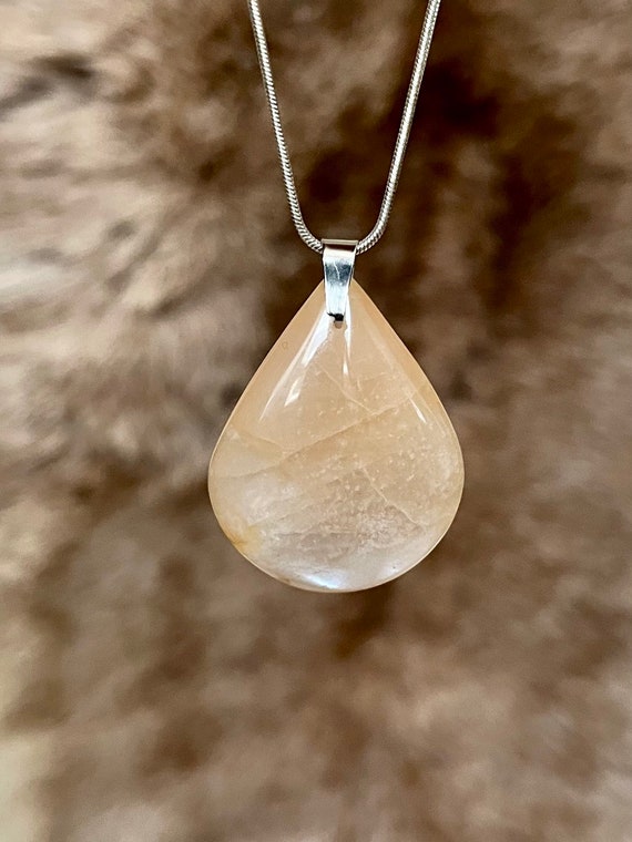 Peach moonstone shop pendant