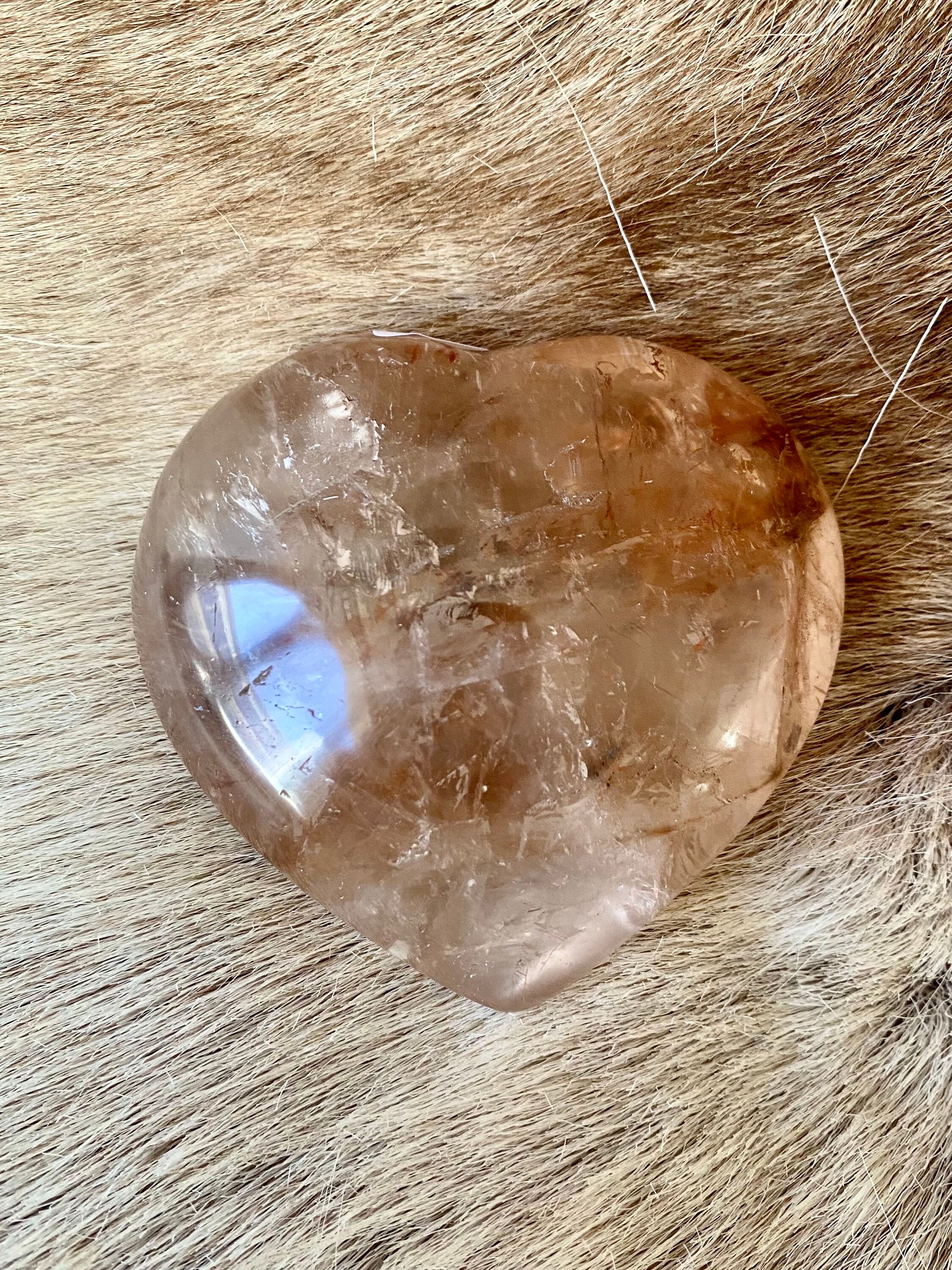 Coeur en Quartz Hematoïde Rouge