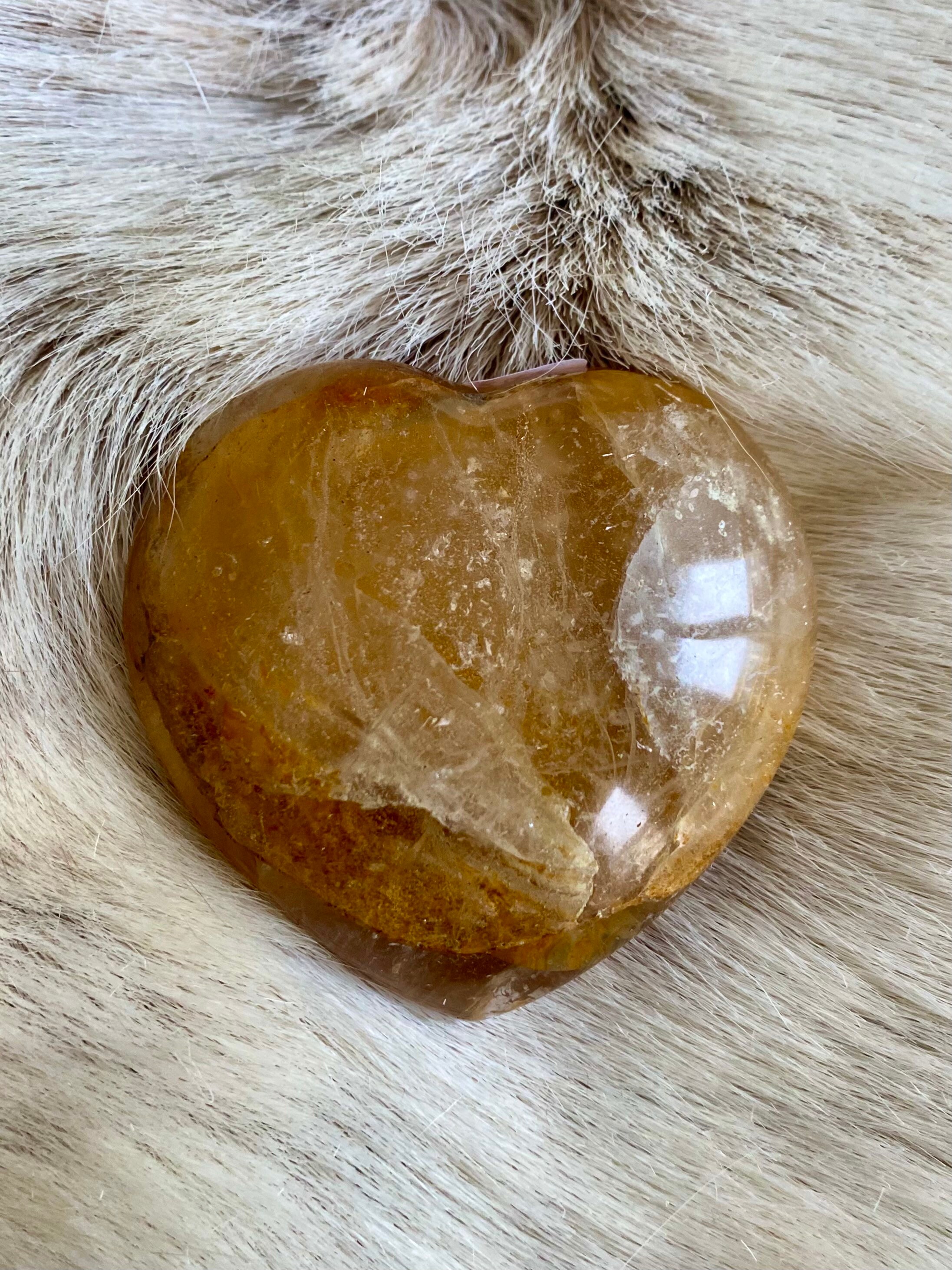 Coeur en Quartz Hematoïde Jaune