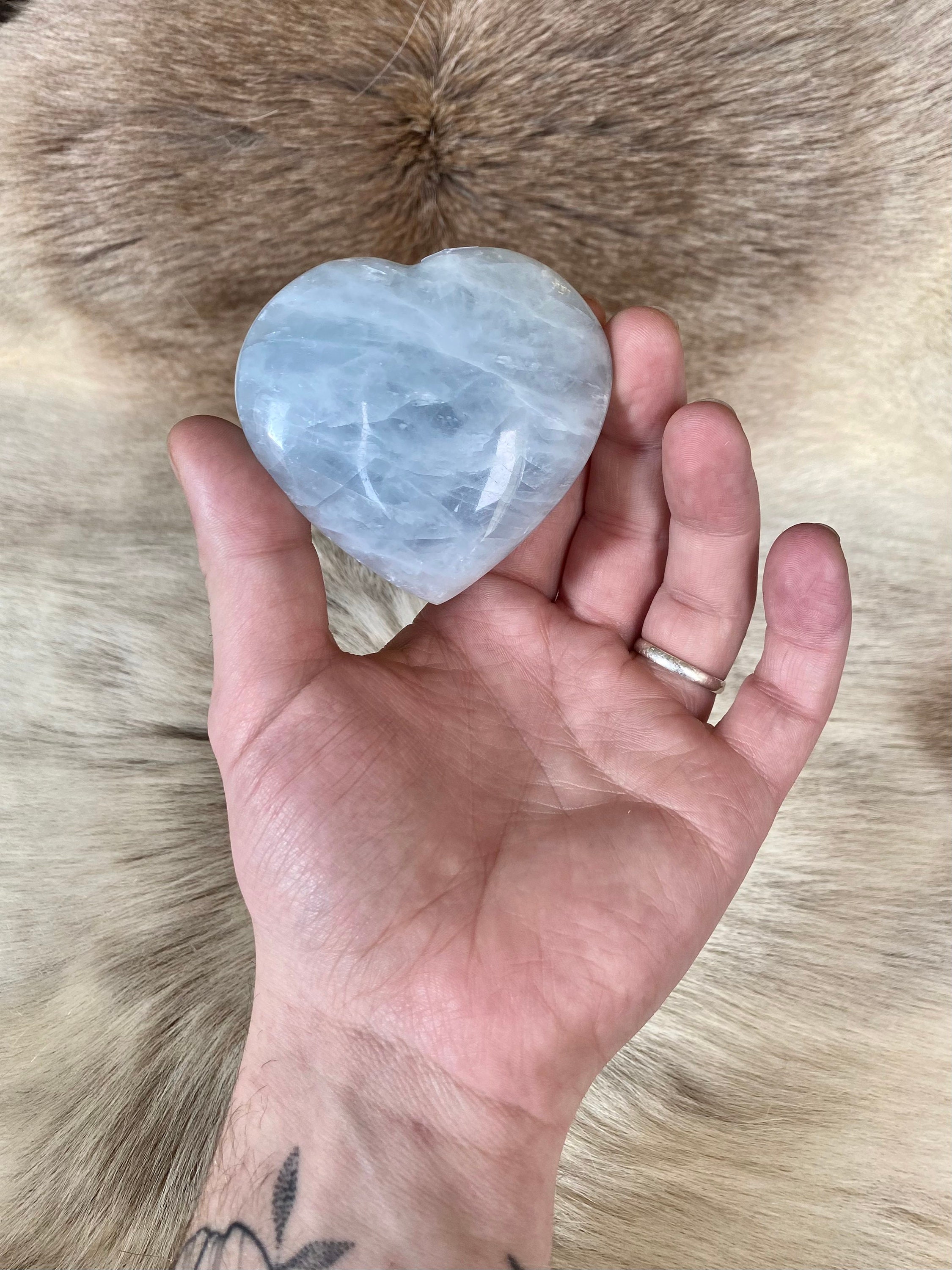 Coeur en Calcite Bleue
