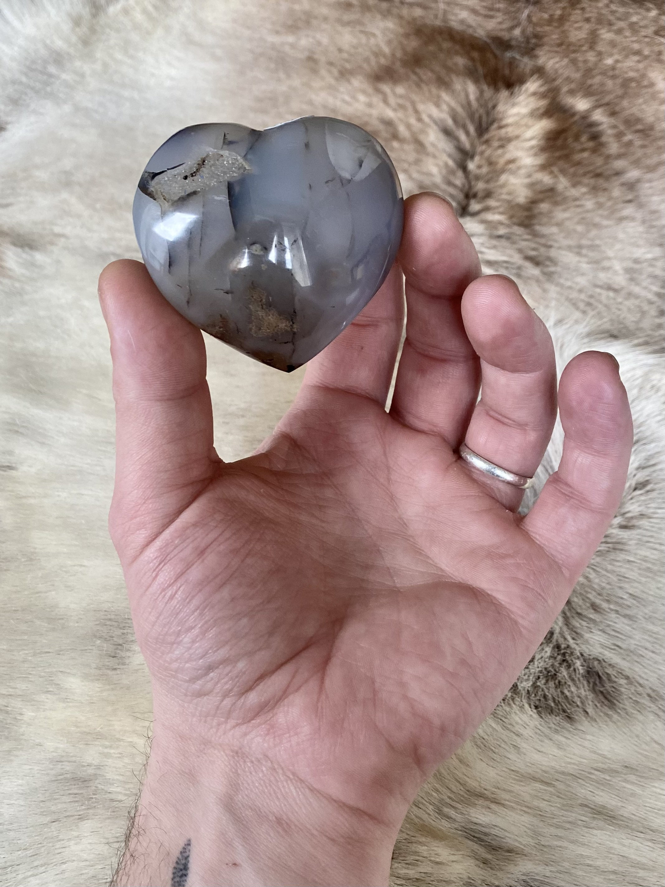 Coeur en Agate à Dendrite