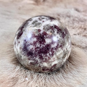 Lepidolite - Mineral Sphere - Purple Lepidolite Crystal Ball - Natural Lepidolite