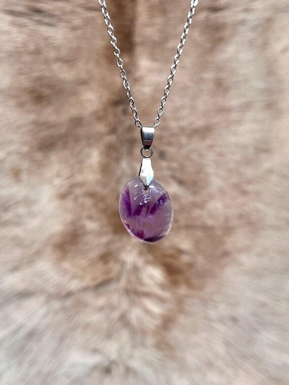 Améthyste trapiche - pendentif en pierre naturelle - pierre de naissance de février - pendentif pierre