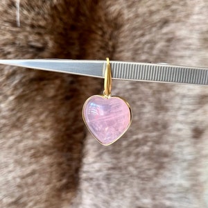 Golden heart earrings in rose quartz rose quartz earrings stone earrings image 8