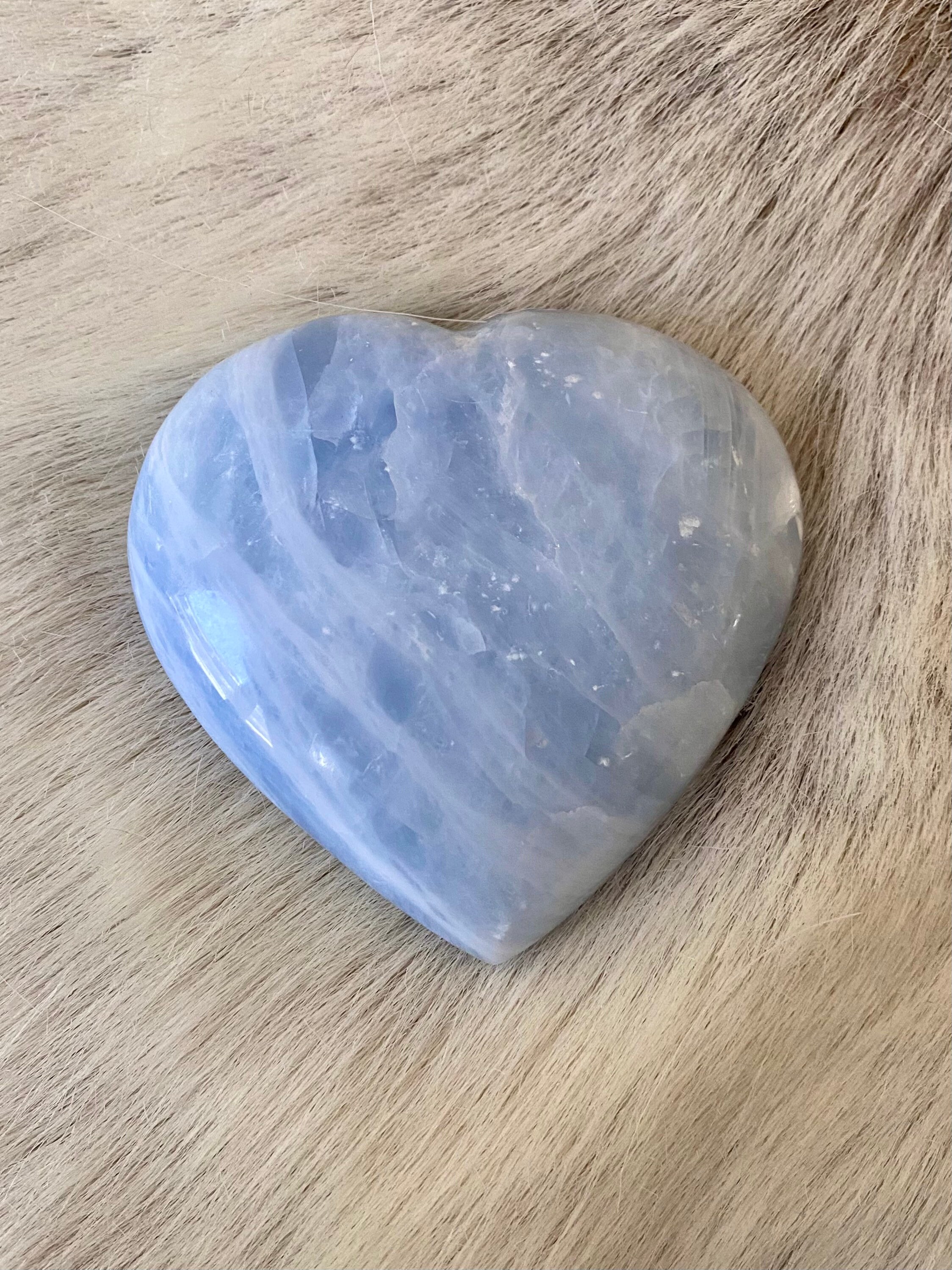 Coeur en Calcite Bleue