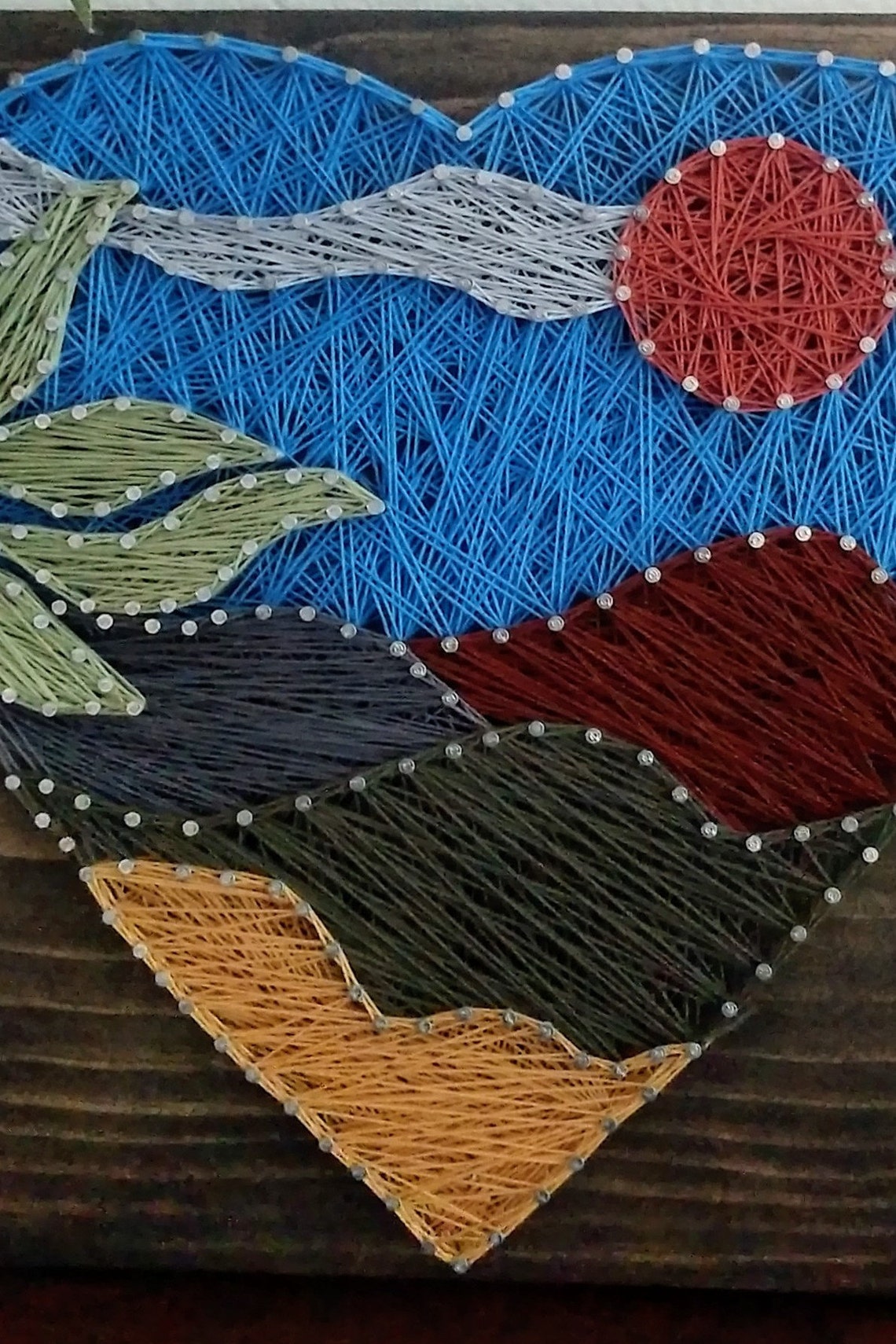 Nature Art String Art Nature Art For Wall Landscape Art Etsy