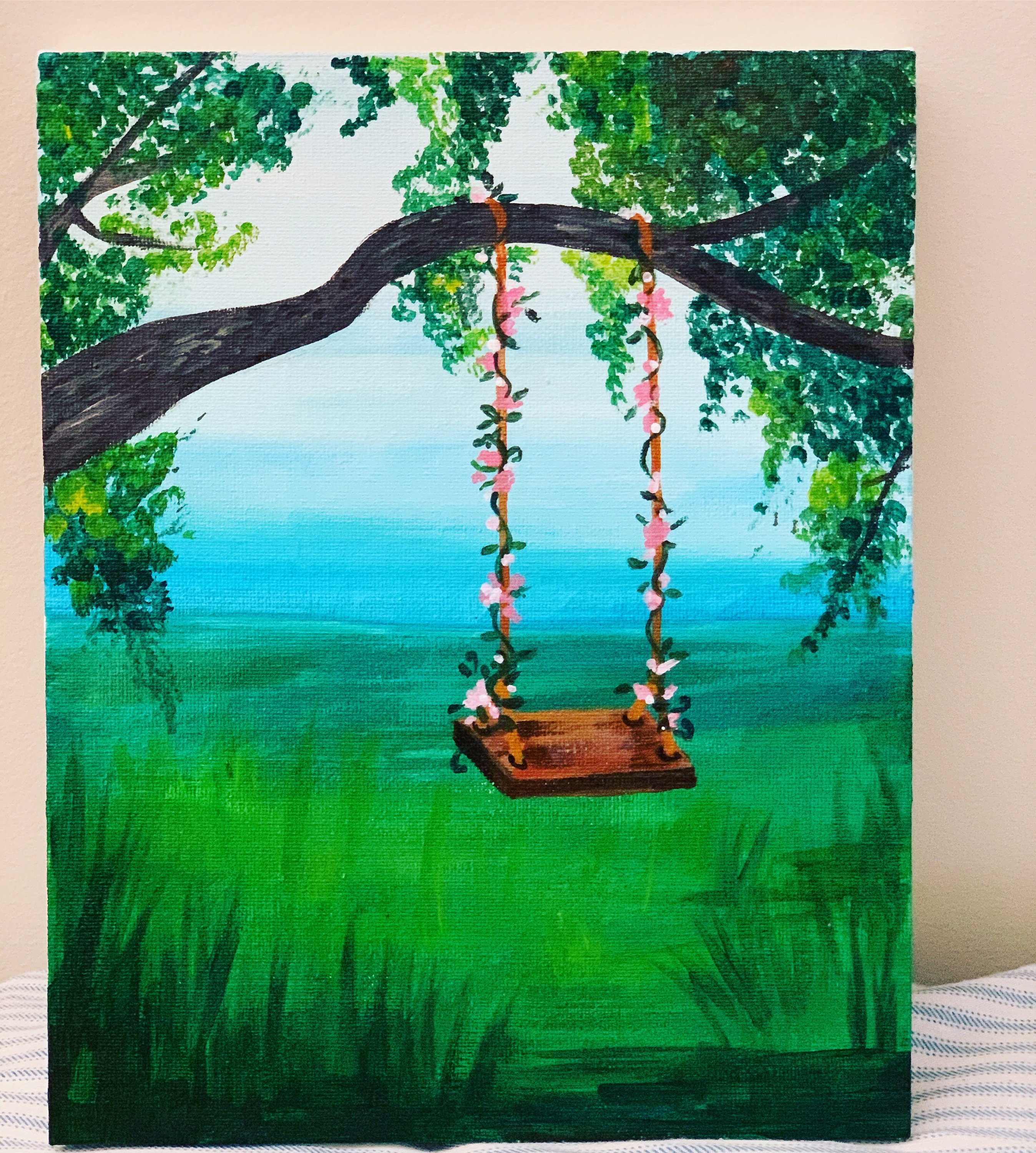 Dreamy Swing , Acrylic Painting on Canvas 8 X 10 Etsy