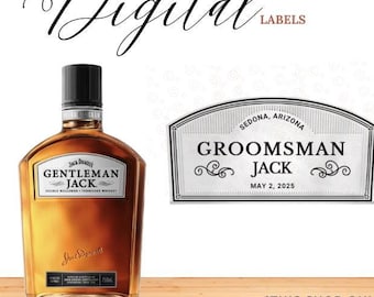 Digital Liquor Label, Custom Liquor Label, Custom Whiskey Label, Groomsman Liquor Gift, Groomsman whisky, Tennessee Whiskey Custom Label