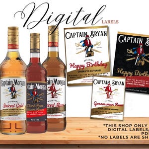 Digitales Rumschnapsetikett, benutzerdefiniertes Schnapsetikett, benutzerdefiniertes Rumetikett, Captain Morgan benutzerdefiniertes Etikett, Groomsman Rum Etikett, Mini-Rumetikett