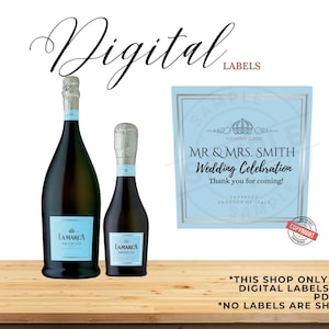 Lamarca Custom Champagne Label, Custom Liquor Label, Luxe Champagne Label, Bridesmaid Custom Champagne Label, Wedding Champagne Gift