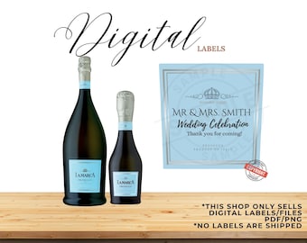Lamarca Custom Champagne Label, Custom Liquor Label, Luxe Champagne Label, Bridesmaid Custom Champagne Label, Wedding Champagne Gift