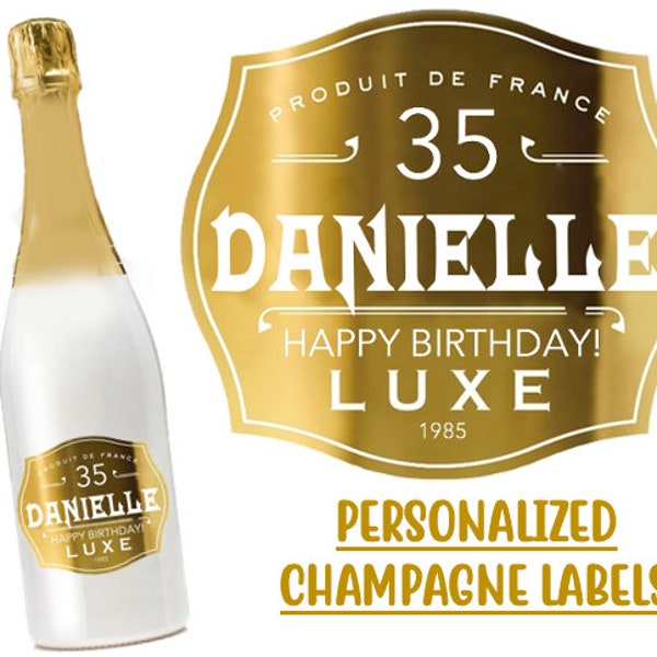 GOLD Champagne, Personalized Champagne Label, Custom Champagne Label, 30th Birthday, Bridesmaid Proposal,  Wedding Gift, Engagement Gift