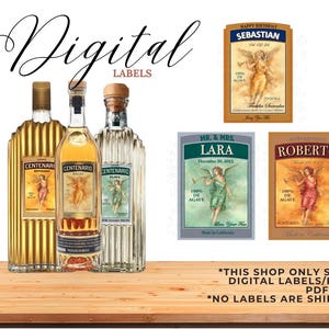 Digital Liquor Label, Custom Liquor Label, Custom Tequila Label, Gran Centenario Custom Liquor Label, Groomsman Tequila, Mini Tequila Label