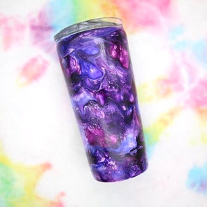 Swirl Tumbler, Stainless Steel Tumbler, Custom Tumbler, Personalized Tumbler, Alcohol Ink Tumbler, Purple Tumbler