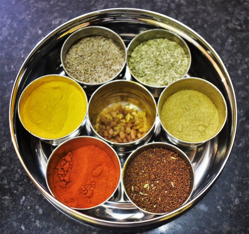 Traditional Indian Spice Box Stainless Steel Masala Dabba 7 Etsy