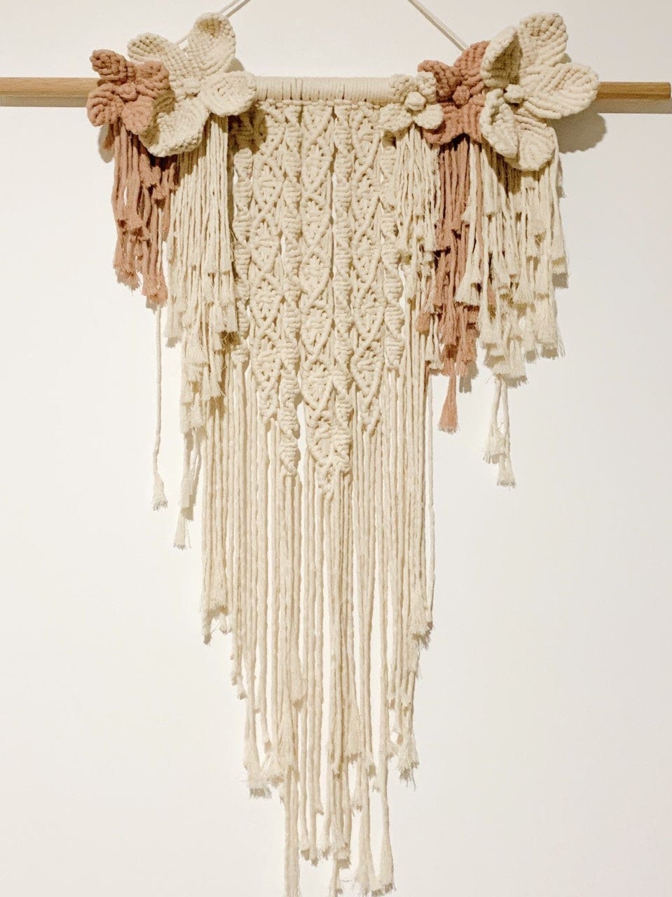 Macrame Flower Wall Hanging Boho Chic Wall Art Macrame Etsy