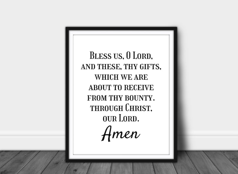 Bless Us Oh Lord Meal Prayer Catholic Printable Wall Art | Etsy