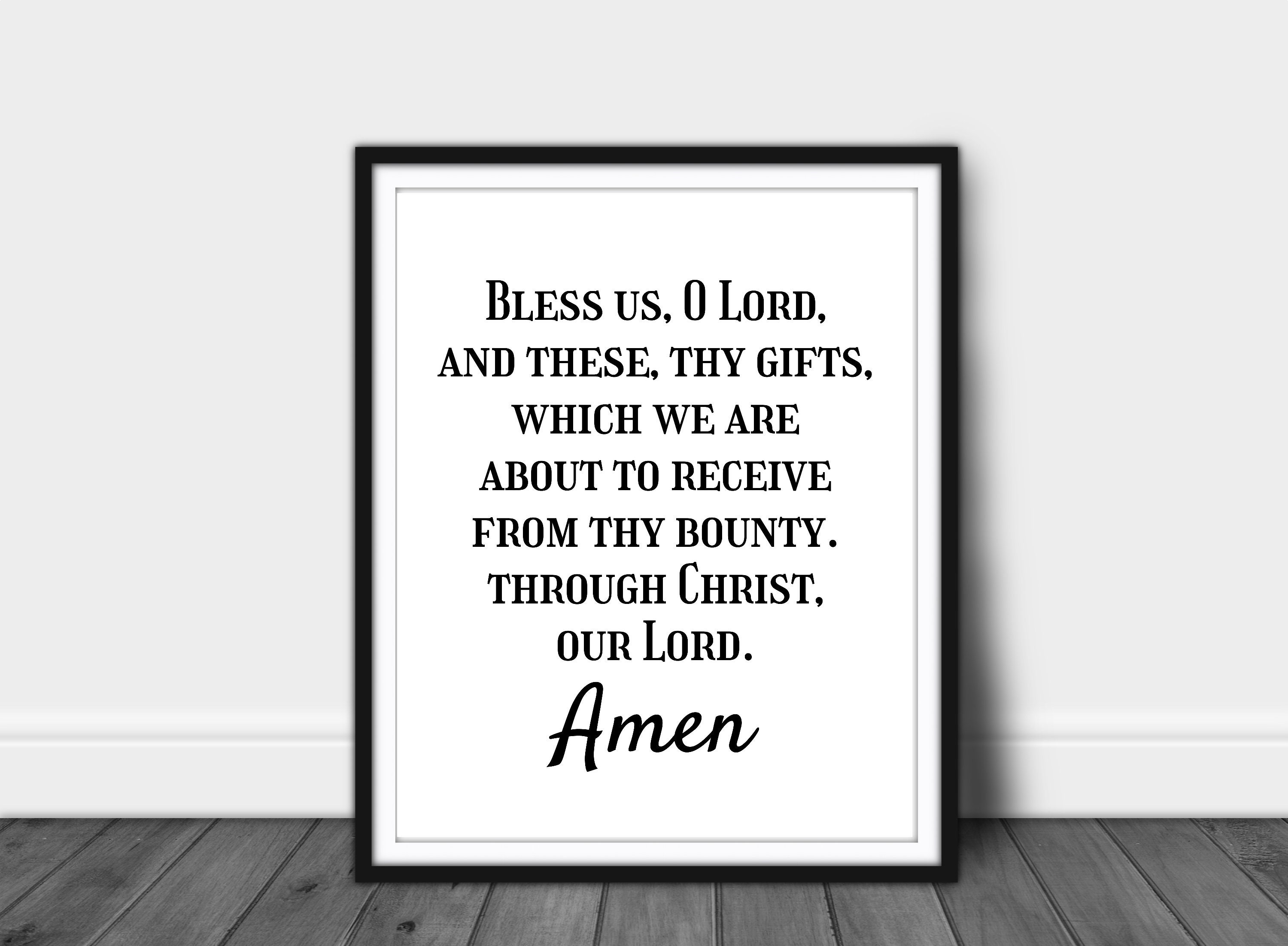 Bless Us Oh Lord Meal Prayer Catholic Printable Wall Art | Etsy