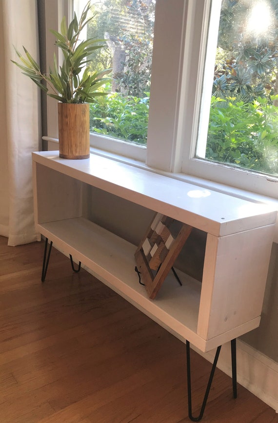 Custom Mid-Century Industrial Farmhouse Table: TV Stand, Nightstand