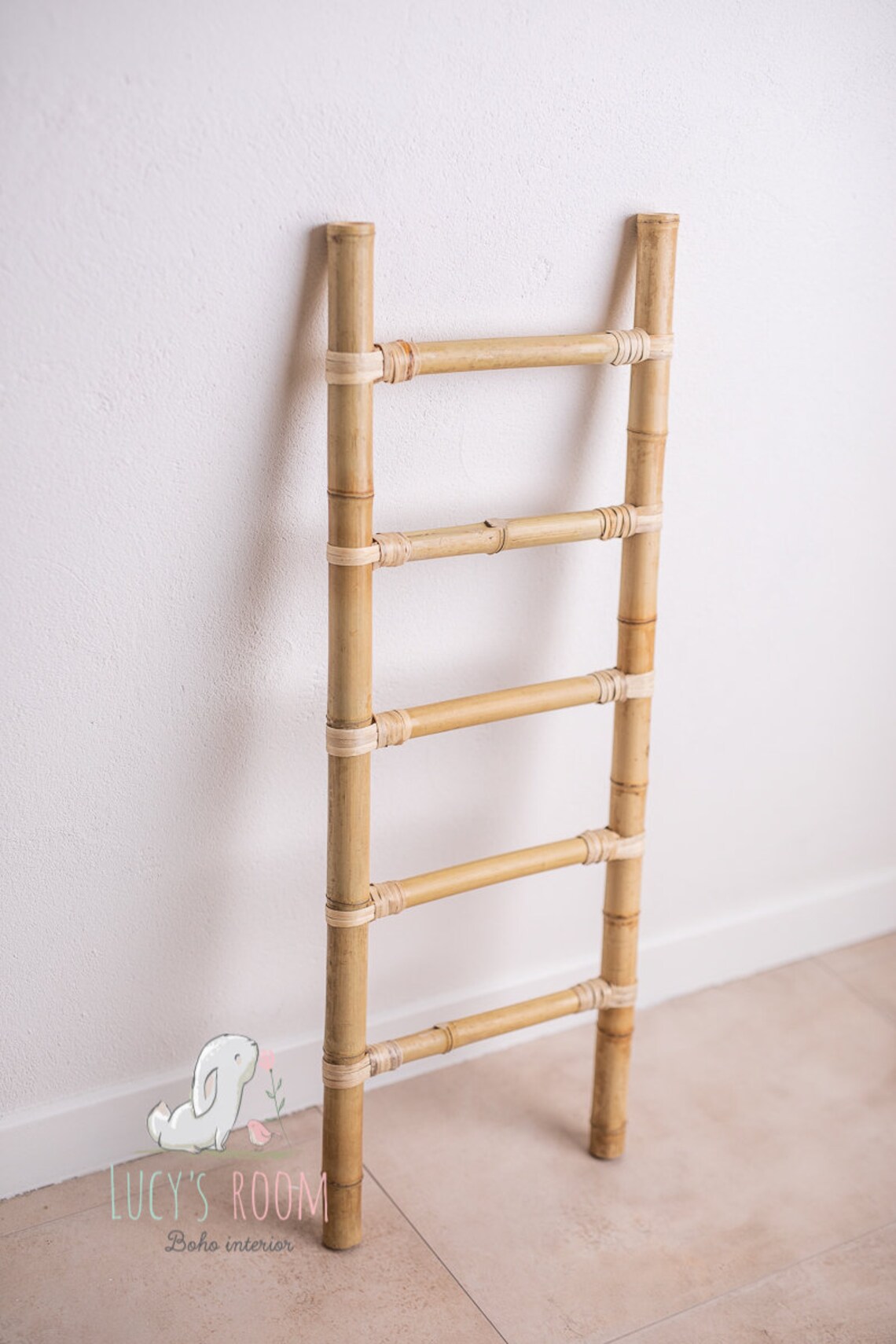 Rattan Bamboo Ladder Boho Room Decoration Etsy