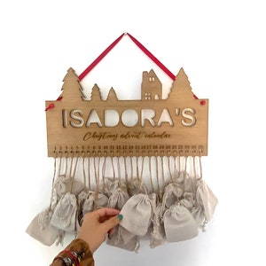 Personalised Wooden Advent Calendar, Advent Calendar For Adults and Kids, Christmas Countdown Calendar, DIY Advent Calendar, Xmas decor