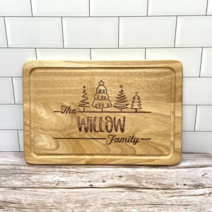 Christmas Family Chopping Board, Christmas Gift For Families, Serving Board, Personalised Xmas Family Gift, Custom Christmas Present