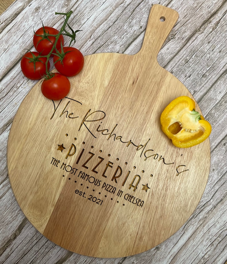 Personalised Large Pizza Paddle Pizza Peel Bamboo Custom Etsy UK