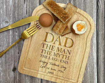 Personalized Dad Dippy Egg Board: Custom Engraved Breakfast Board