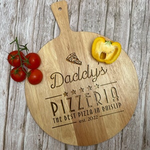 Custom Daddy Pizza Board, Personalised Large Pizza Paddle, Fathers Day Gift From Son, From Daughter, Pizza Peel, Personalised Pizza Plate