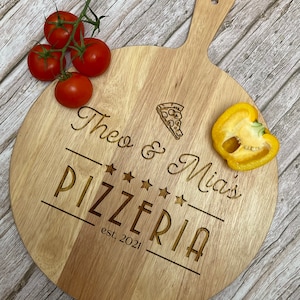 Personalised Large Pizza Paddle, Pizza Peel, Bamboo Custom Pizza Board, Personalised Pizza Plate, Family Christmas Gift, Custom Christmas