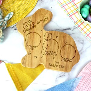 Personalised Easter Bunny Treat Tray – Custom Wooden Board for Kids&#39; Easter Gifts and Decorations
