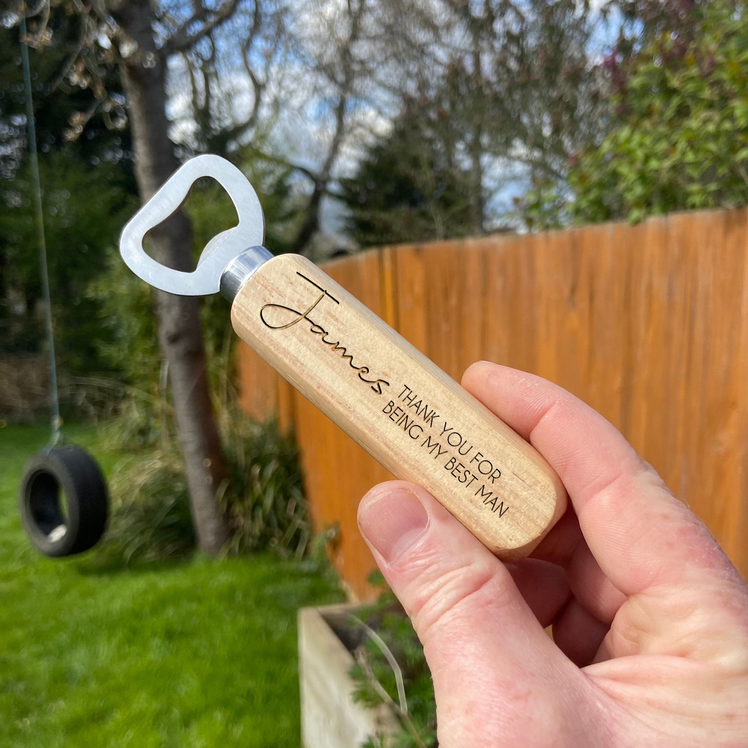 Engraved Custom Bottle Opener Wooden Bottle Opener Best Man Etsy UK
