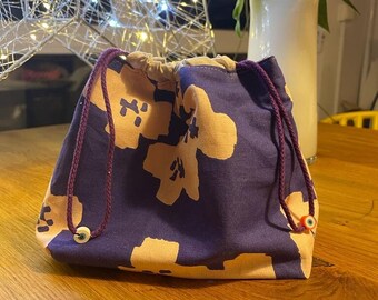 Japanese Kinchaku bag * Reversible bag * Gift bag * Fabric gift bag * Sustainable gift packaging