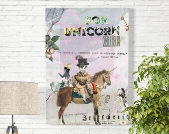 Mashup Collage Unicorn Girls classy A3