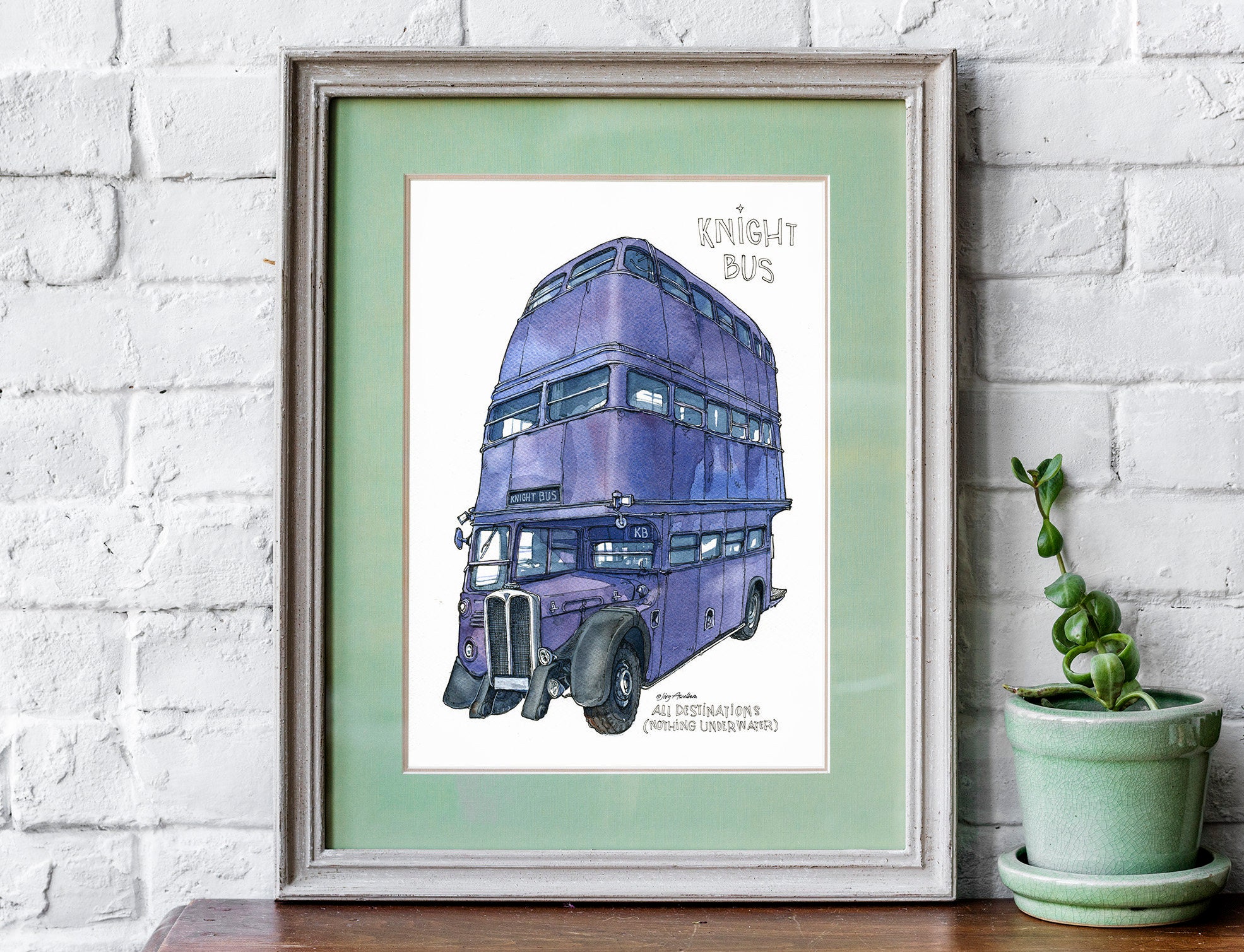 Illustration Harry Potter Knight Bus Fine Art Print Etsy