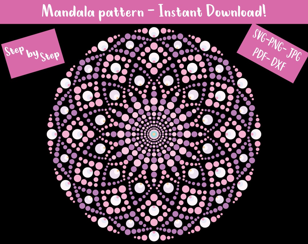 Dot Mandala Pattern 20 Art Guide Dot Mandala Painting svg - Etsy