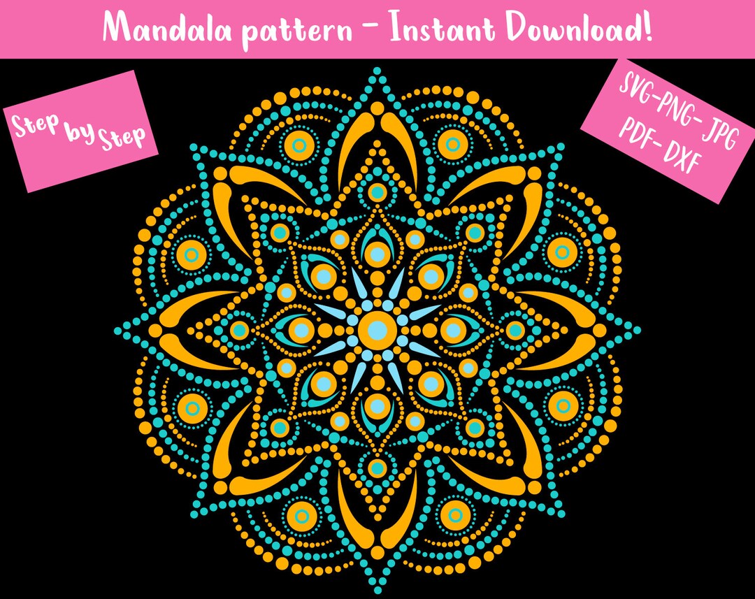 Dot Mandala Pattern 50 Art Guide Dot Mandala Painting svg Pdf Jpg Png
