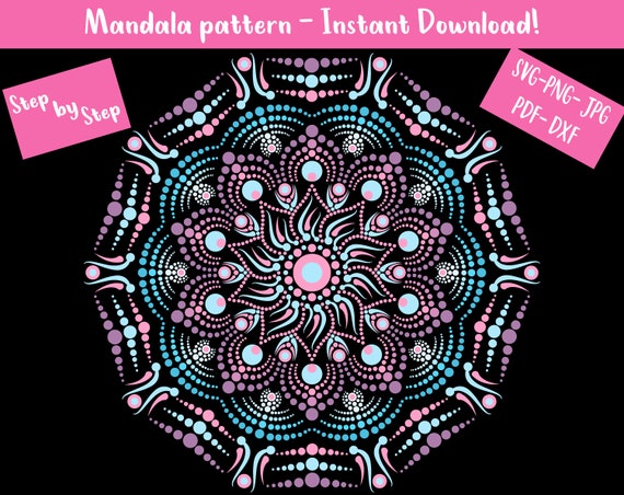 Dot Mandala Pattern 48 Art Guide Dot Mandala Painting Svg | Etsy