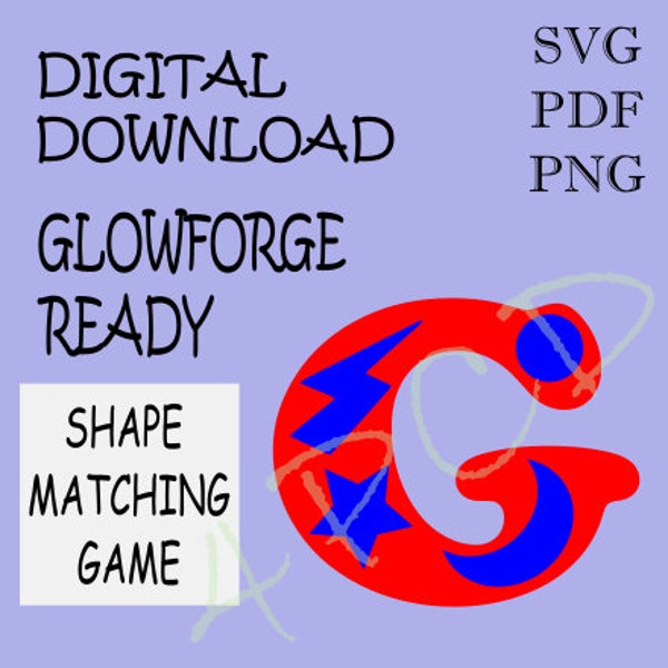 Children's Shape Matching Game, Digital Download, Glowforge, Child Development, Educational Activity, Kids Educational Puzzle, Montessori,