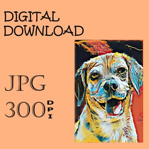 Puggle Digital Wall Art, JPG, Dog Wall Art, Dog Prints, Dog lover Gift,