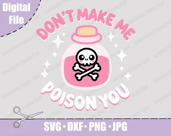 Poison Bottle SVG & PNG, Kawaii Pink Potion Cut File