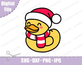 Christmas Rubber Duck SVG & PNG, Holiday Duck Cut File