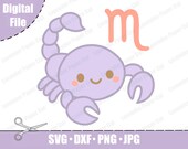 Kawaii Scorpio Clipart: Nursery Decor, Astrology Art (SVG, PNG)