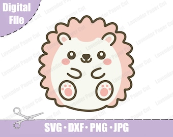 Baby Hedgehog SVG & PNG, Kawaii Woodland Nursery Cut File