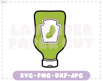 Relish Bottle SVG Picnic BBQ Food Clipart Summer Kitchen Artwork Cricut Cut File PNG Sublimation Digital Download