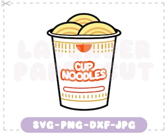 Cup Noodles SVG & PNG, Kawaii Japanese Ramen Cut File