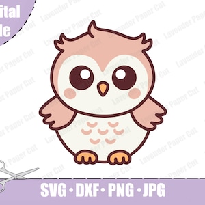 Baby Owl SVG PNG File, Cute Owl Clipart Cut File for Cricut and Silhouette, Woodland Animal Theme, Kids Crafts, DIY Baby Shower Decorations