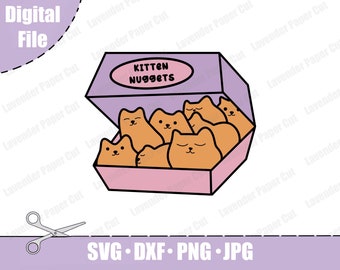 Kitten Nuggets SVG: Kawaii Fast Food Design (Digital File)
